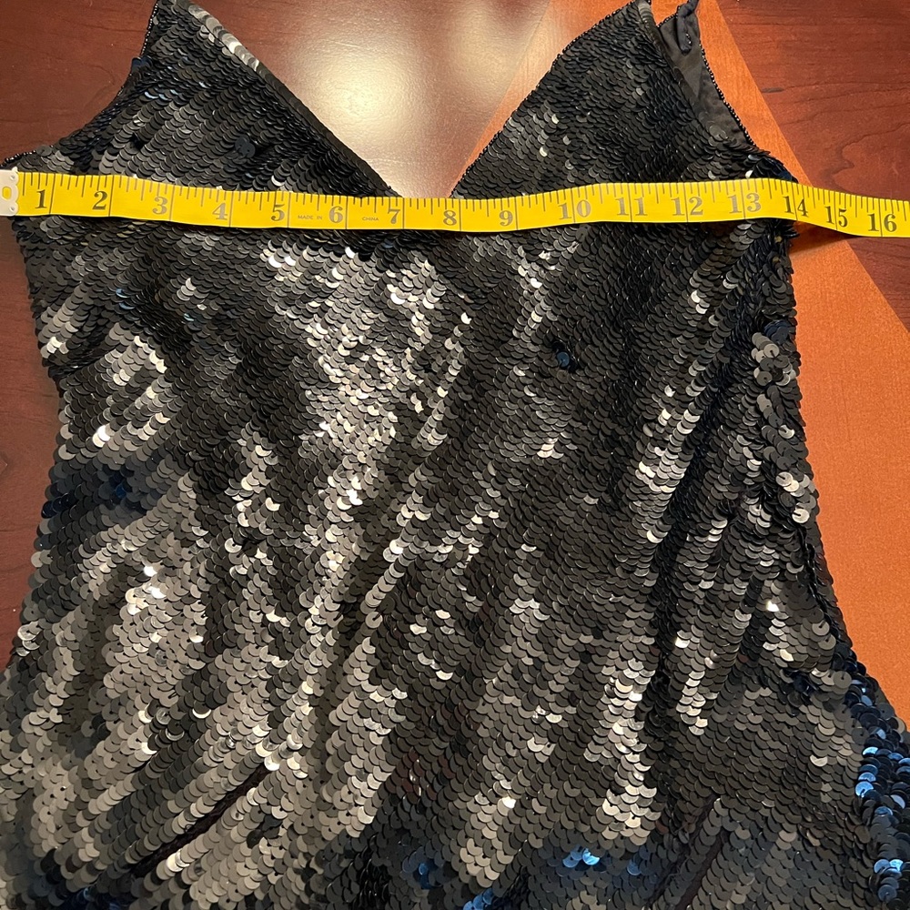 Cache Black Spaghetti Strap Full Sequin Pull-On T… - image 3